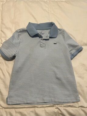 Vineyard Vines Light Blue & White Striped Polo